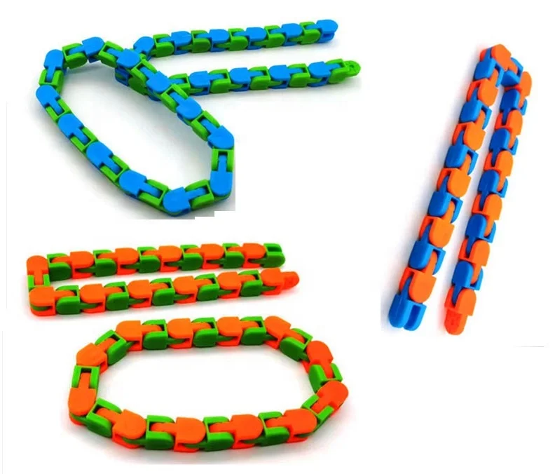 Colorful Puzzle Sensory Fidget Toys Wacky Tracks Snap and Click Toys Kids Autism Snake Puzzles Classic Sensory Toy Stress Relief