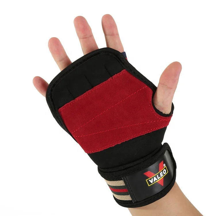 Gymnastics Weight Lifting Cowhide Ribbon Hand Palm Protection Grips Pads