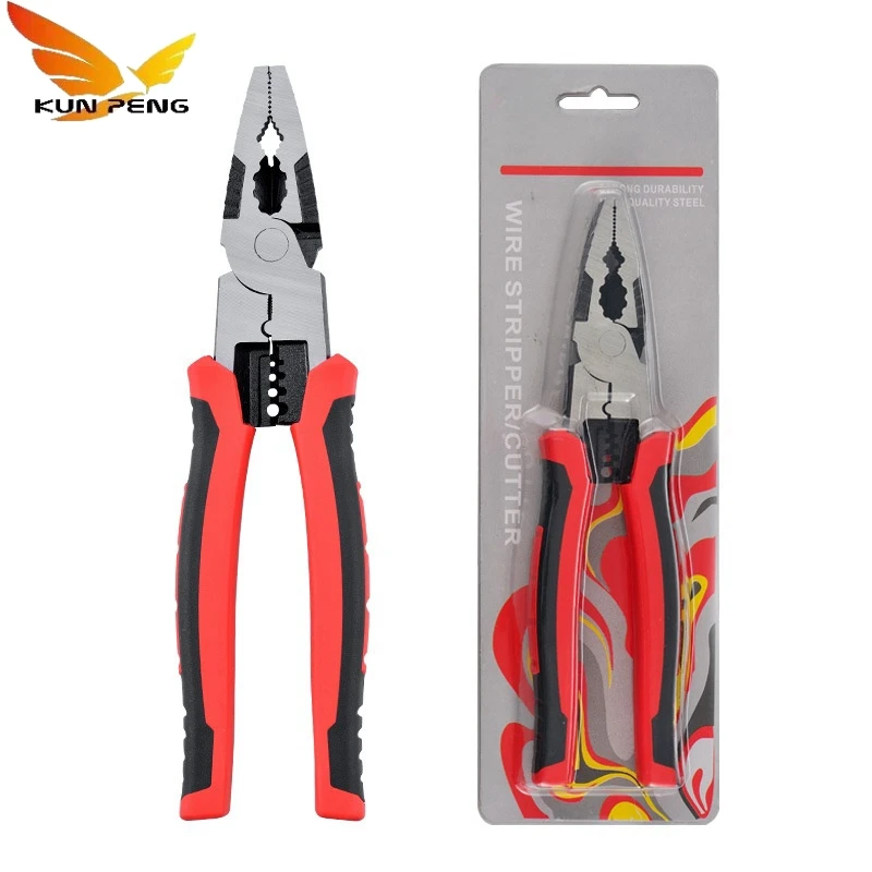 Factory Supply Wire Cut Plier Crv Forge Multifunction Stripper Cutter Combination Pliers With Pvc Handle