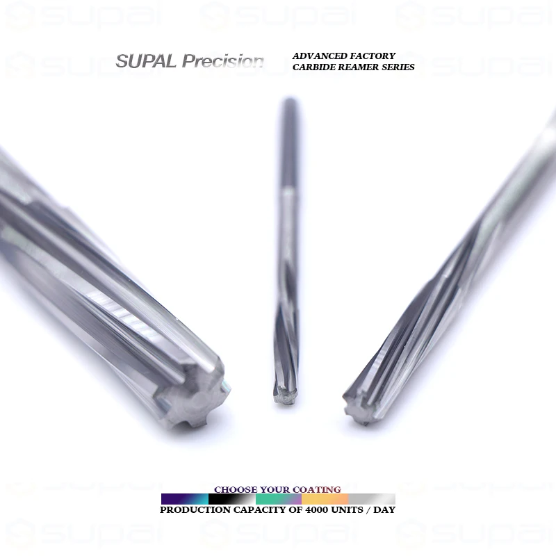 SUPAL Customized 6 Flute Spiral reamer Carbide Helical Reamer For Stainless Steel