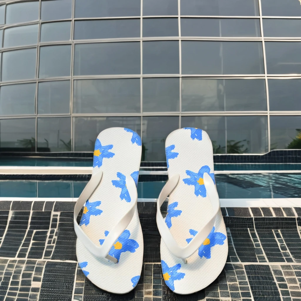 Women Beach Bathroom  Slippers Printful Flip Flops custom Rubber Slippers Flat Sandals PVC Summer flip-flops Slippers