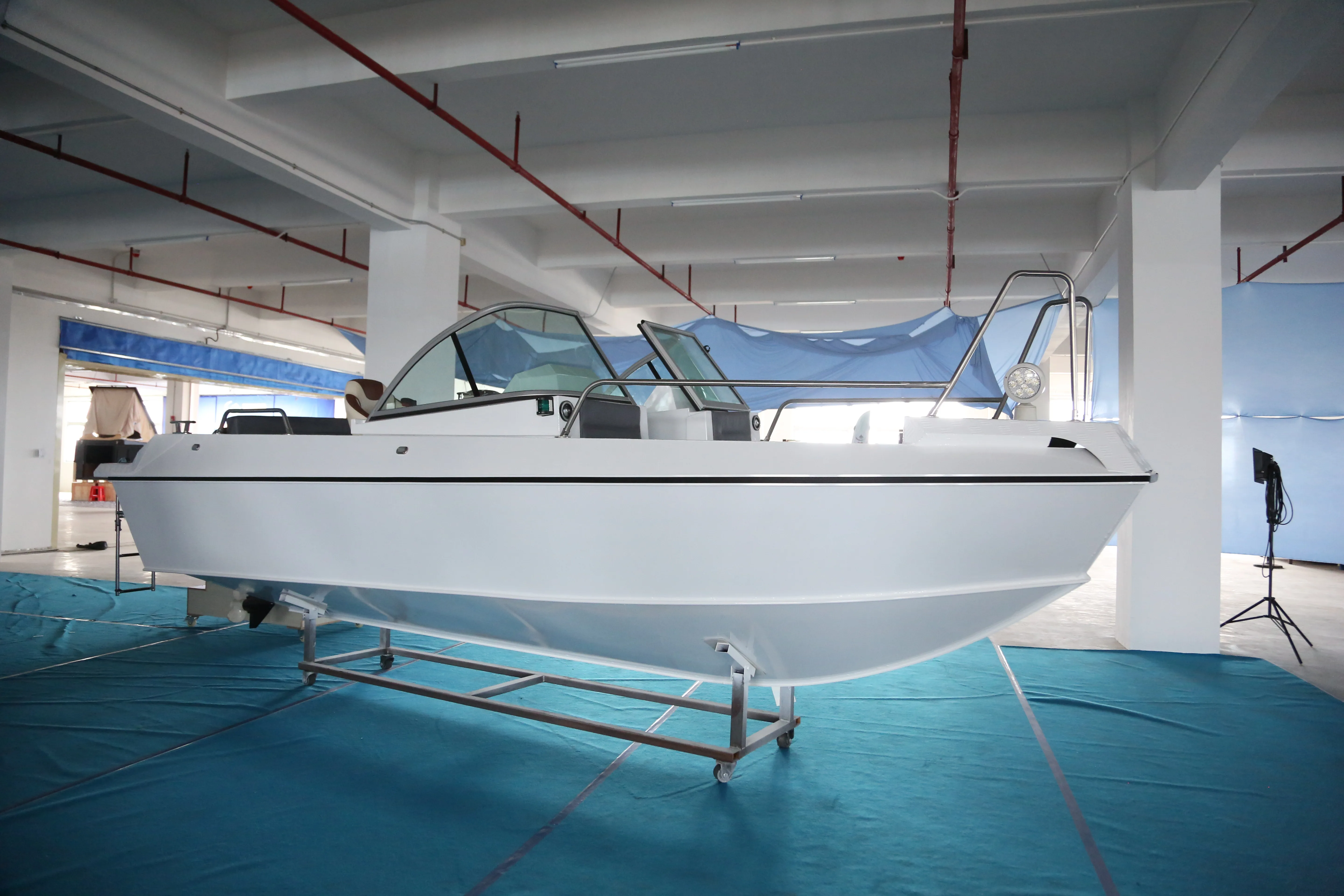 32FT Tourist Passenger Aluminium Fishing Boat Catamaran With Full Canopy For Sales