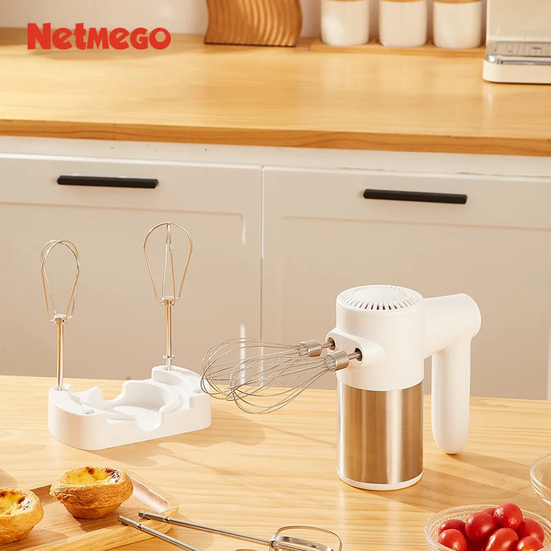 Superior Materials Food Hand Mixer Hand Blander One Button Mixer Mini Rechargeable Hand Mixer Cream Blender