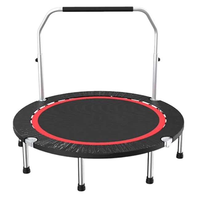 Trampoline jumping safe round indoor home fitness indoor trampoline-easy to fold and portable height-adjustable foam handle