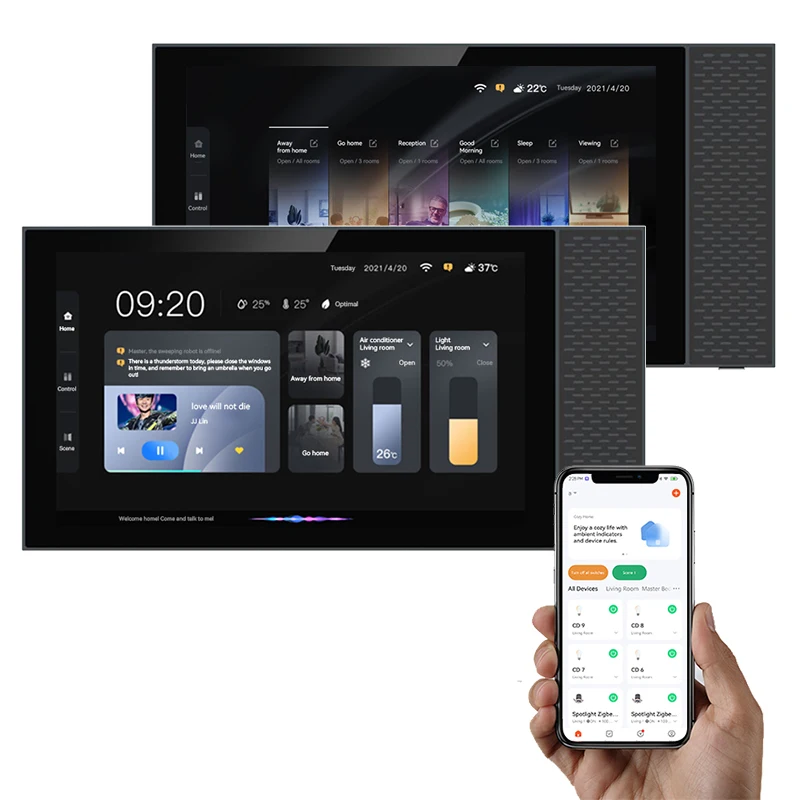 2023 new arrival wifi 7 inch smart home automation background music amplifier LCD smart home gateway