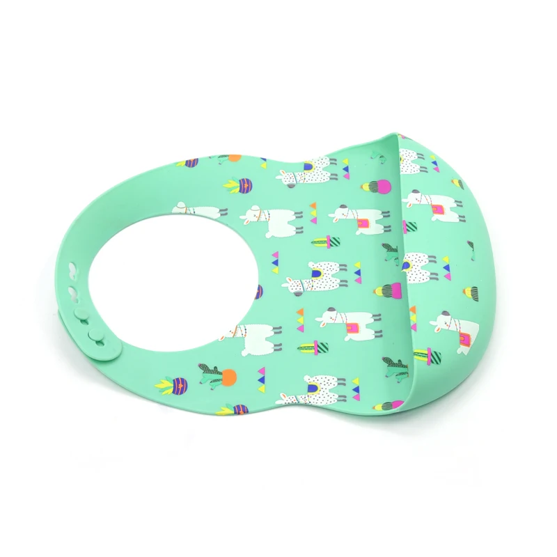 Silicone Baby Bibs with Food Catcher Hot Sales Easily Clean Soft Waterproof OEM Protect Baby Clothes Support Button 110g