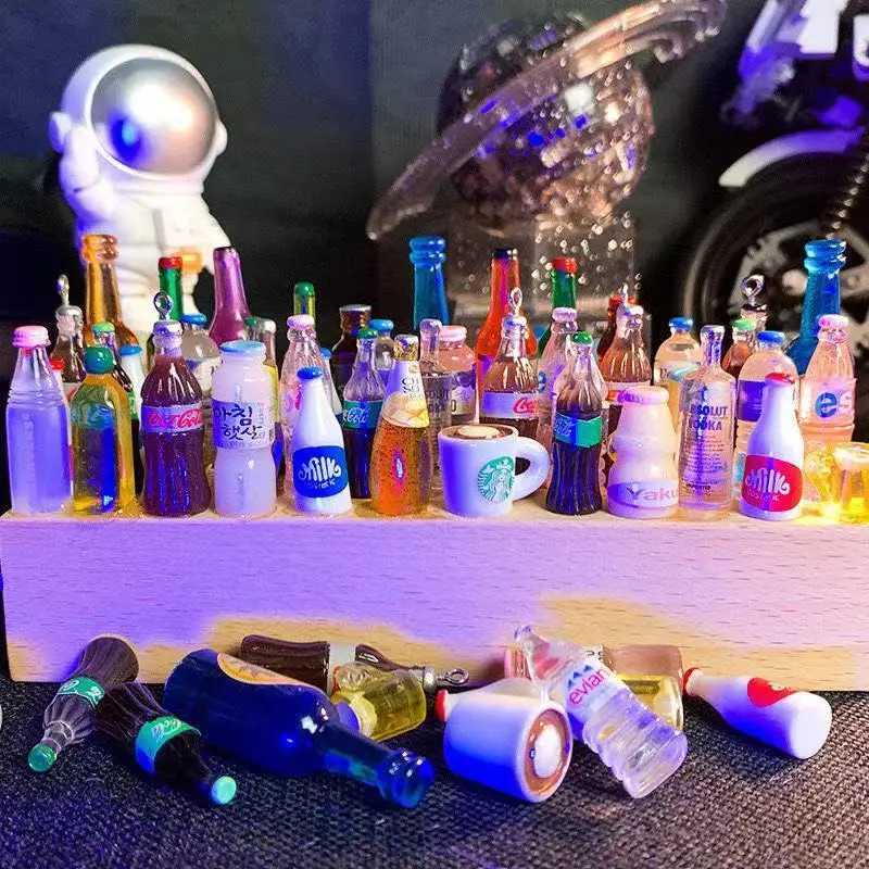 Toys Kids Mini Cute Miniature Doll House Store Supermarket Food Cake Wine Drink For Phone Case Imitate Kitchen Accessories Toys