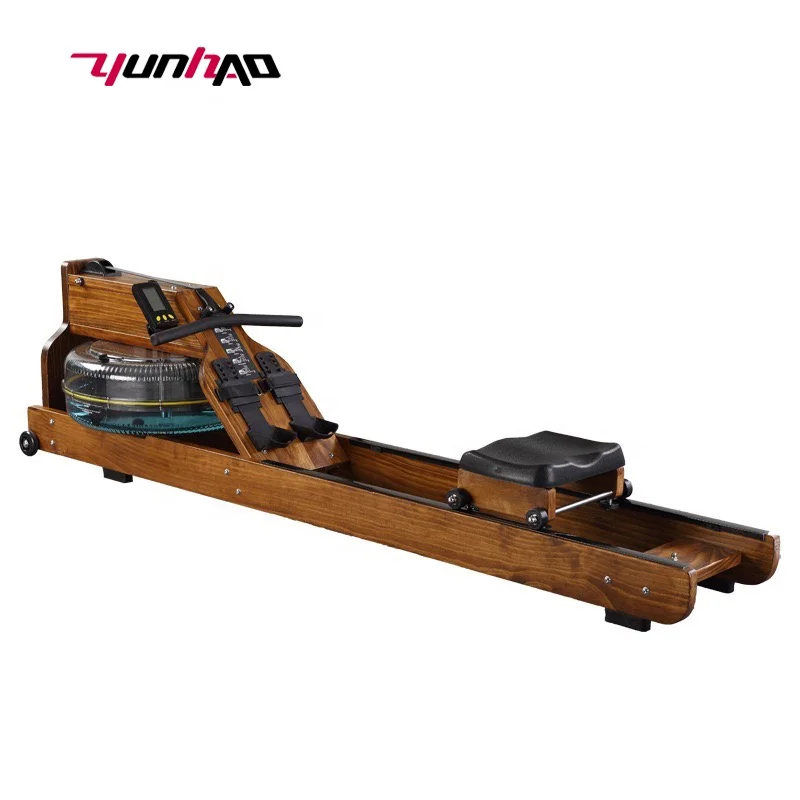 hot sale indoor sports fitness double track wooden rowing machine