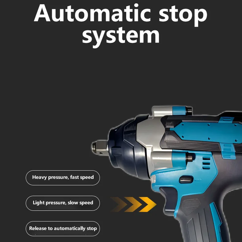 Industrial Grade Cordless Brushless Impact Wrench 21V 2x4.0A 1 Inch Heavy Duty Pneumatic Torque Wrenches Power Tool set