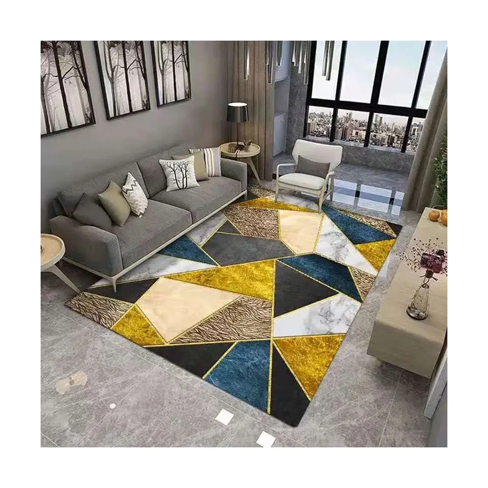 Лидер продаж, современный геометрический напольный ковер в скандинавском стиле для спальни с цифровым напечатанным логотипом, напольный ковер с 3D-принтом для гостиной