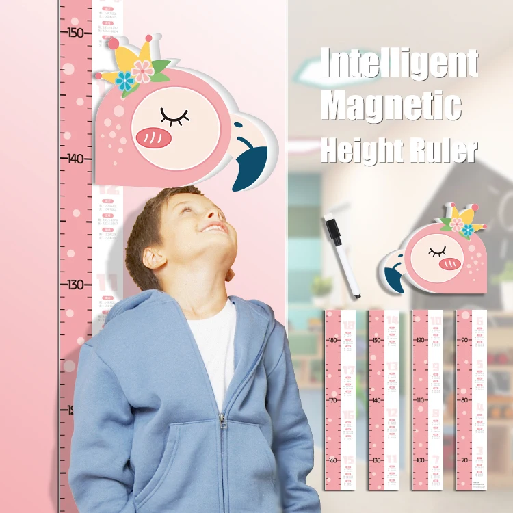Kids Height Wall Chart Peel & Stick Nursery Decals Magnetic Height Ruler Wall Sticker Measuring For Baby Bedroom Toddler