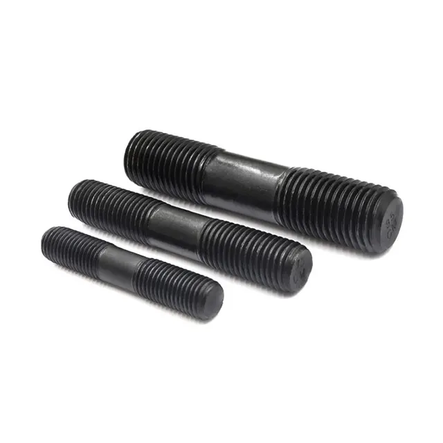 High strength black stud bolt custom thread length rod fastener supplier