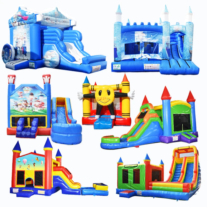 Commercial Bounce House With Water Slides Wholesale Inflatable Bouncer And Houses White Ball Pit Slide Colorful Dry