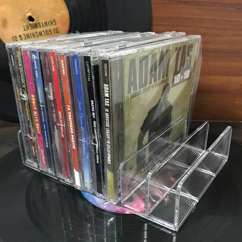 Прозрачный акриловый ящик для хранения CD DVD стойка 14 стандартных чехлов