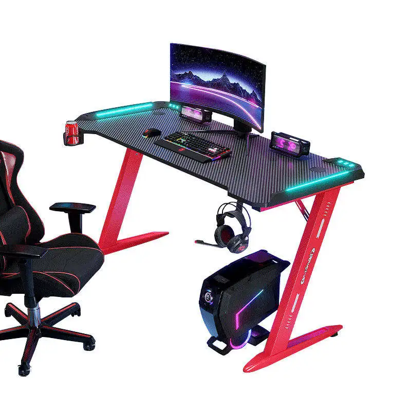 Игровой стол Rgb из углеродного волокна с атмосферным освещением для электронных видов спорта домашний Офисный Компьютерный от производителя