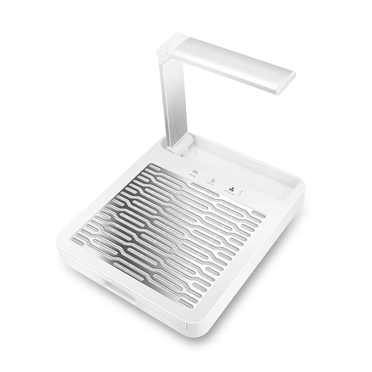 Powerful Electric Nail Dust Collector Vacuum Suction Fan Manicure Machine for Manicure Table(with Nail Dryer & Desk Light)