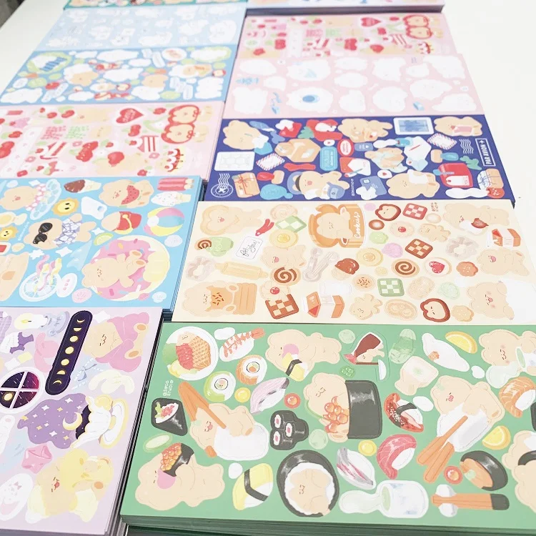 Custom White PVC  Holographic Sequin Sticker Sheets Paper with Clear Transparent Release Backing