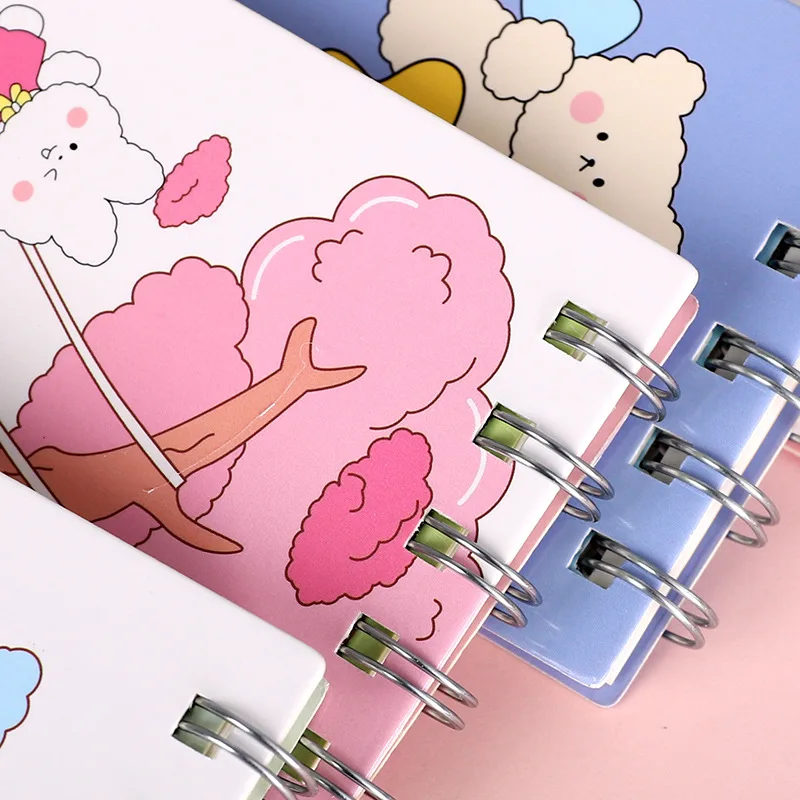 Manufacture Korean Bulk Creative Small Pocket Daily Cartoon Customised Pocket Office 3d Pop Up Spiral Notepads