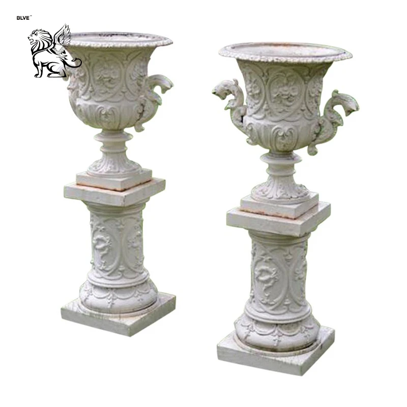 High Metal Garden Flower Pot Quality Round Cast Iron Planters Flowerpots For Home Decor