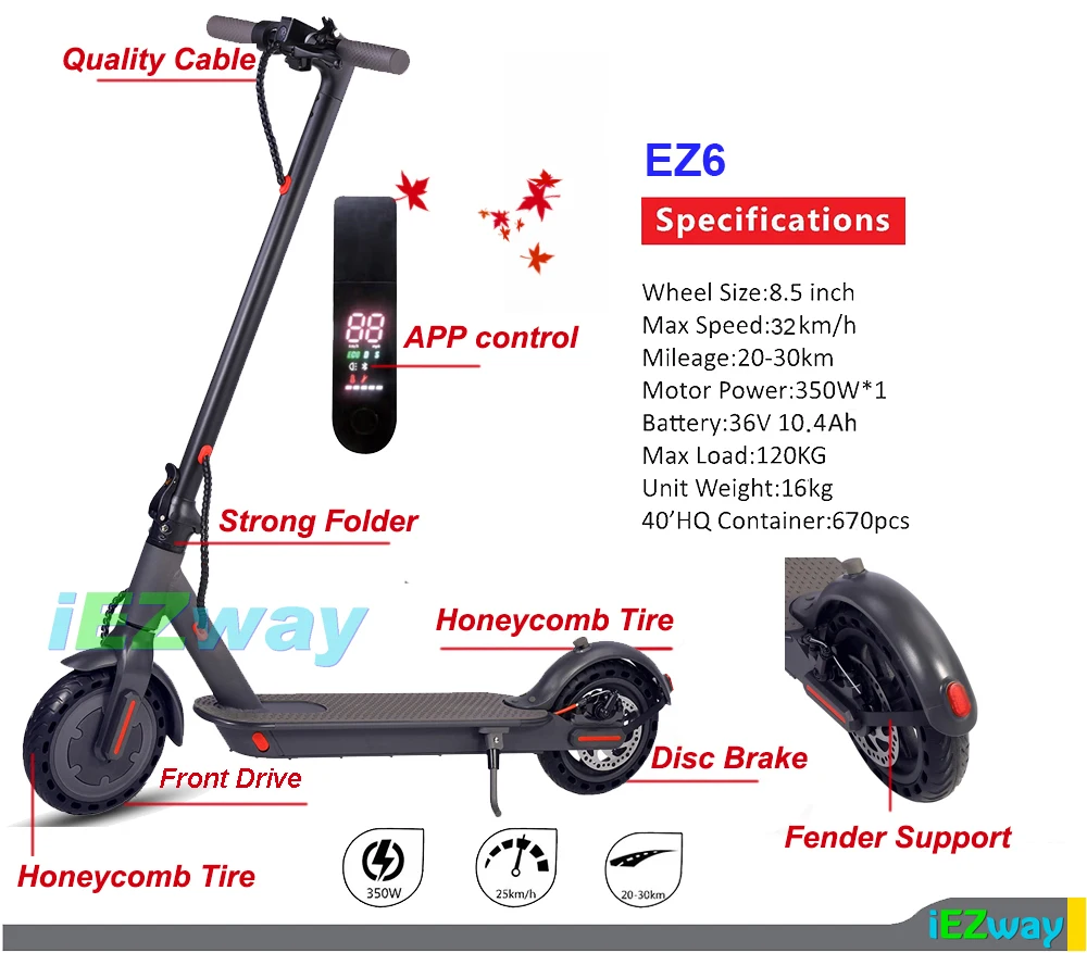 2022 iEZway автомобильные мобильные телефоны подключение через приложение двухмоторный профессиональный электрический скутер для взрослых