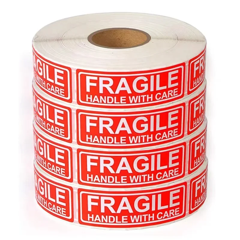 Fragile Stickers 2' x 3' Fragile label sticker - Handle with Care - Thank You Shipping Labels Stickers 500 Labels/Roll