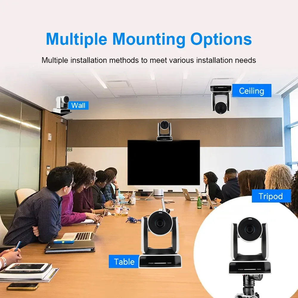 wholesale NDI 4K60P 8MP Ultra HD 30X optical zoom AI auto tracking HDMI PTZ Camera for Radio TV football events concert  Church