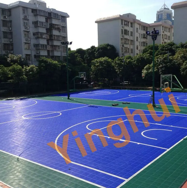 O-01 Easy To Install Plastic Portable Floor Outdoor Basketball Floor Fustal Volleyball Court Flooring For Sale