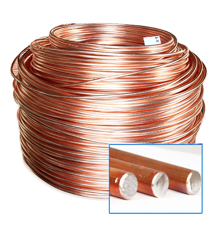 High strength Low resistivity Low Carbon Steel Core Copper Clad Steel Grounding Round Cable Wire