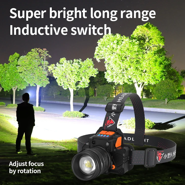 3 Modes Zoomable Camera Sensor Headlight with Power Bank Highlight Aluminum Alloy USB