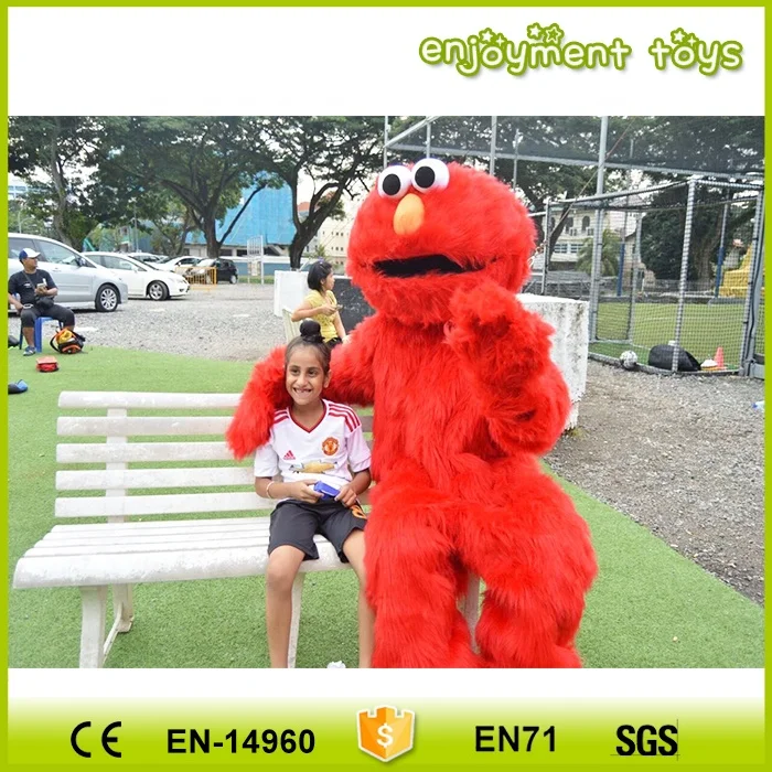 Lovely sesame street cartoon characters red elmo mascot costume adult for party