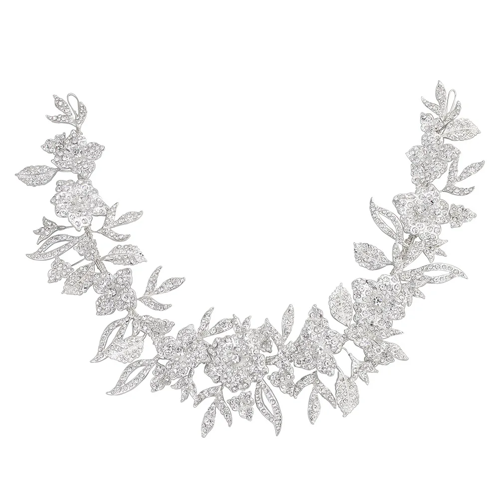 European and American Bride waist seal alloy flower inlaid diamond waist chain wedding belt bridal jewelry customization