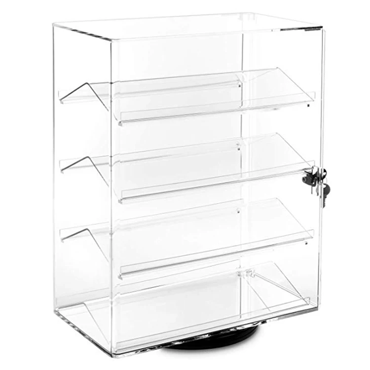 Clear 4 Tier Rotating Sunglasses Display Stand Acrylic Eyeglasses Show Case Shelf 1/10 acrylic action figure display case