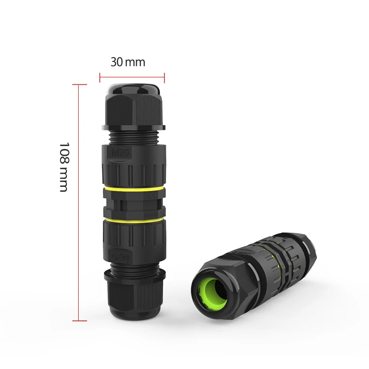 IP68 Наружный свет нейлон PA66 винт 2Pin 3Pin Водонепроницаемый Электрический разъем