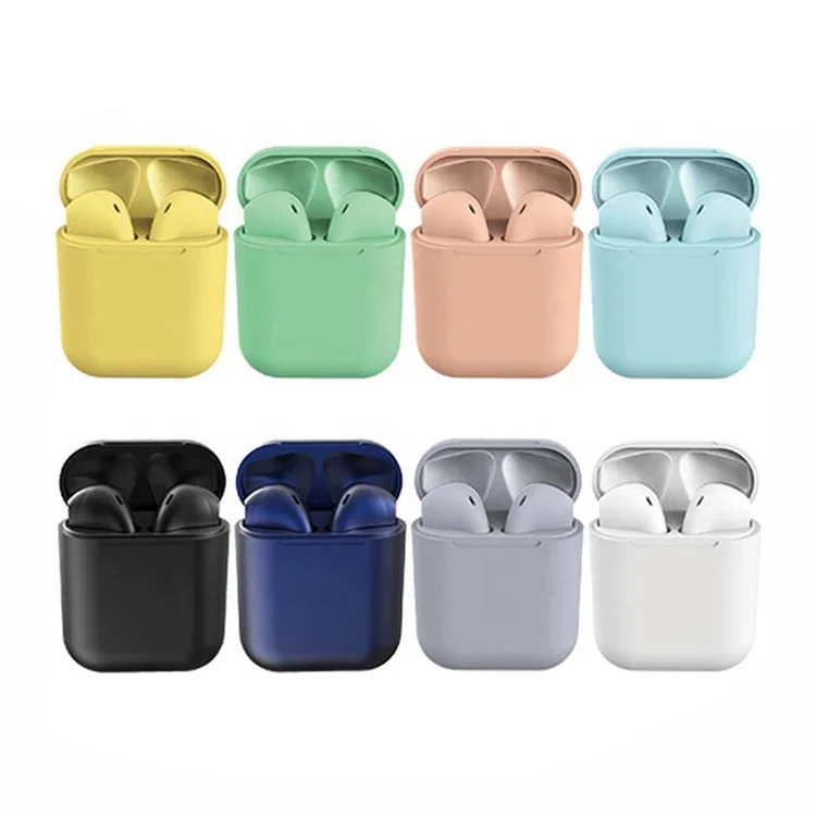 2020 New Arrival TWS earphone inpods 12 Colorful Newest Touch logo printed Headset Wireless Earbuds Sports Headphone