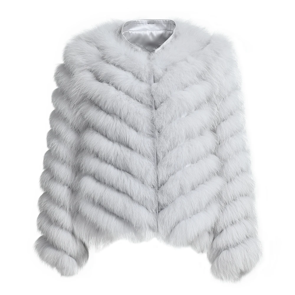 Genuine Fox Fur 100% Silk Lining Reversible Jacket For Ladies Double-sided Wear Winter Custom Wholesale Real Fox Fur Coat Women