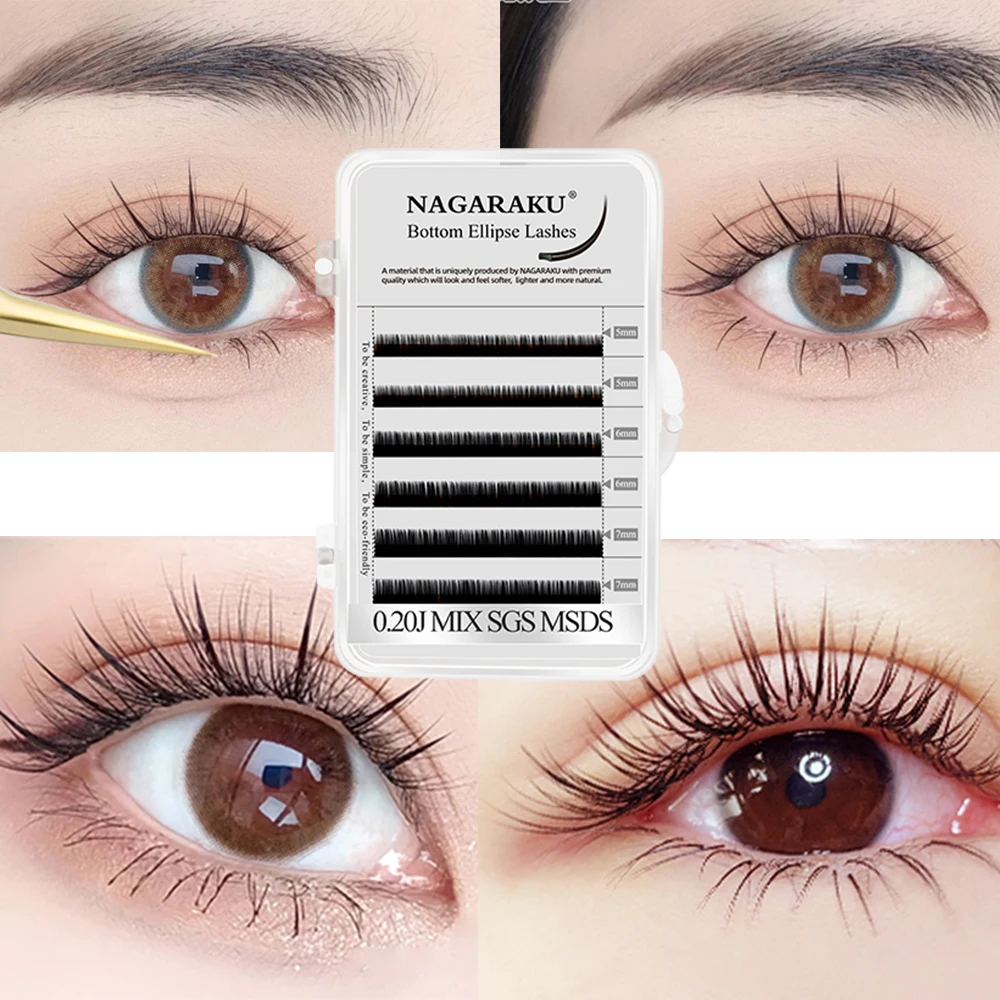 NAGARAKU Ellipse flat bottom eyelash extension mink eyelash extension manufacturer