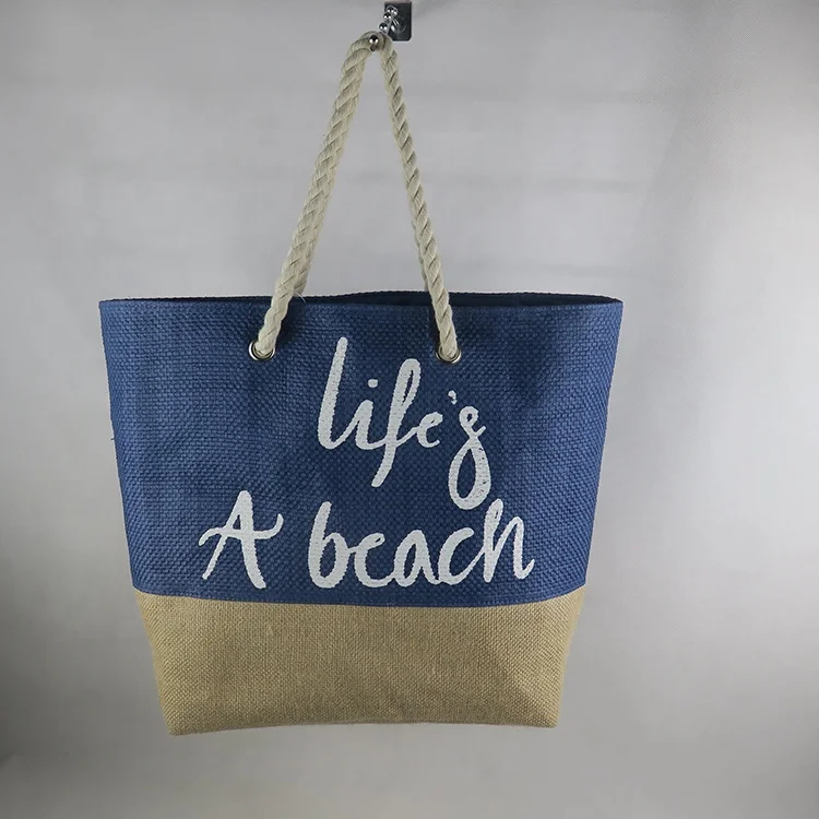 China supplier factory price customized paper straw beach bag tote beach bag with custom logo