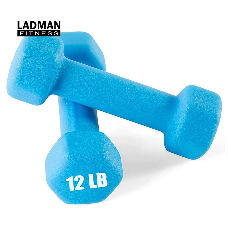 Anti-Slip Anti-roll Solid Cast Iron women Hex Shape Colorful neoprene dumbbells for home fitness