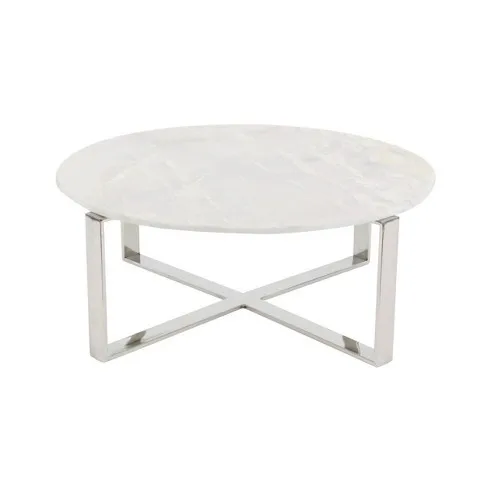 Stainless Steel Gold Finishing Table Hotel Living Room Centre Coffee Table Furniture Modern Luxury Round Coffee Table