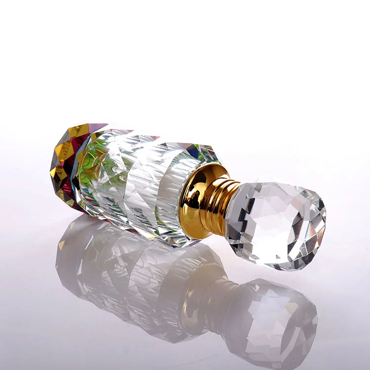 
Luxury OEM Clear Oud Wood Essential oil Bottles Crystal Glass Perfume Bottle Wholesale 