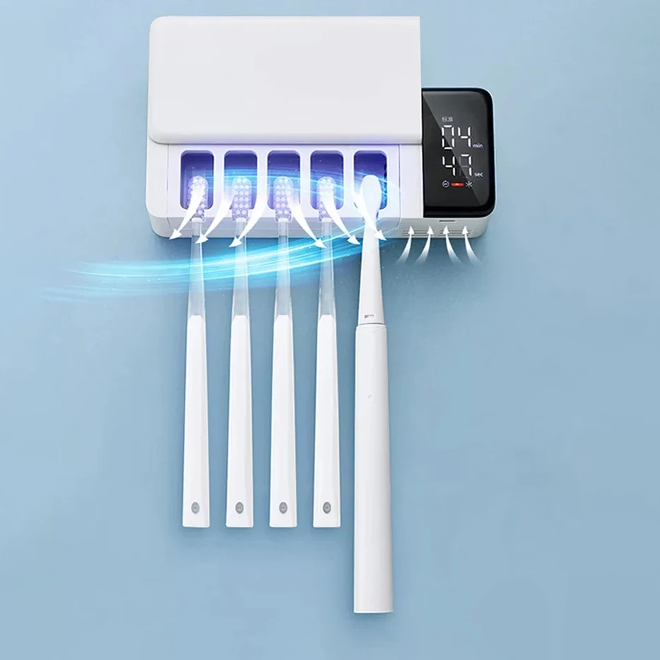 Usb Automatic Sterilize Holder Detachable Battery Powered tiny size Toothbrush Sanitizer Portable toothbrush sterilizer for home