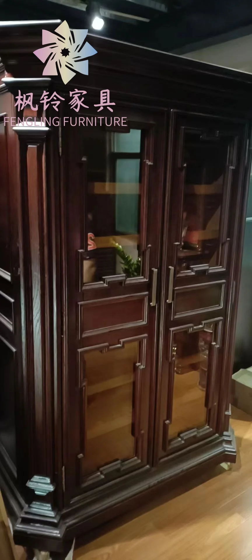 Custom Size Solid Wood Combination Lock Temperature And Humidity Electric Control Wine Cigar Cabinet