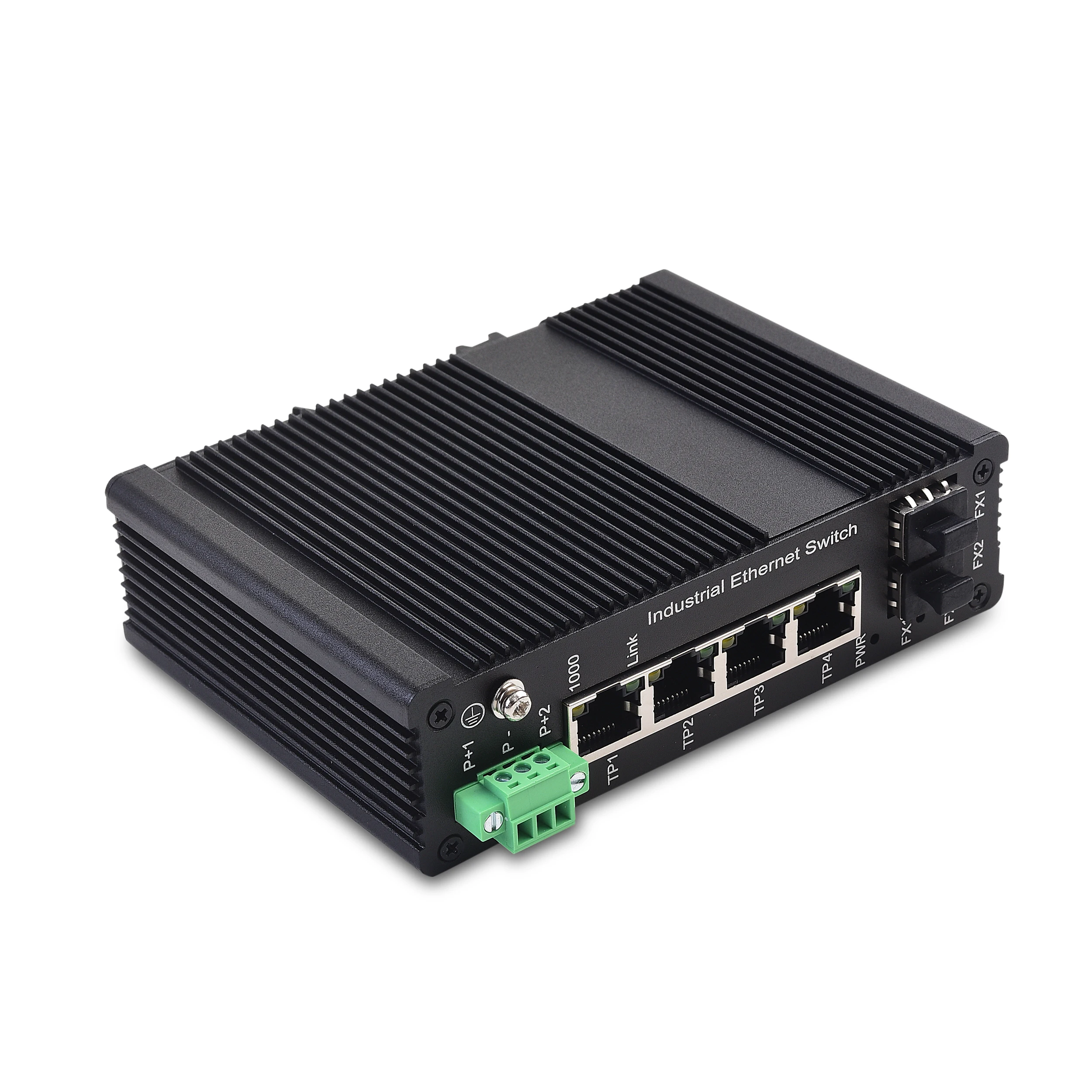 6 port Industrial network switch Unmanaged 10/100/1000M Ethernet poe fiber Switch with 4*10/100/1000Base-TX to 2*1000Base-FX