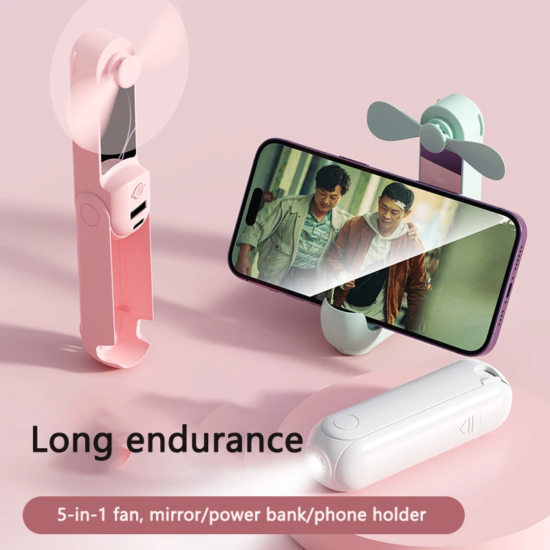 Custom Small Handy Fold Folding Foldable Hand Held Battery Electric Fans Personal Rechargeable Usb Handheld Portable Mini Fan