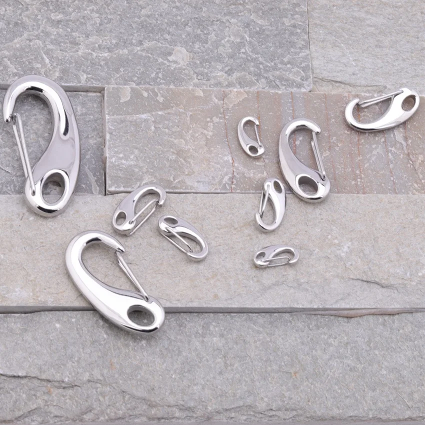 Wholesale Polished Stainless Steel Silver Color Claw clasps Lobster Clasp Keychain Clasp For Jewelry Making