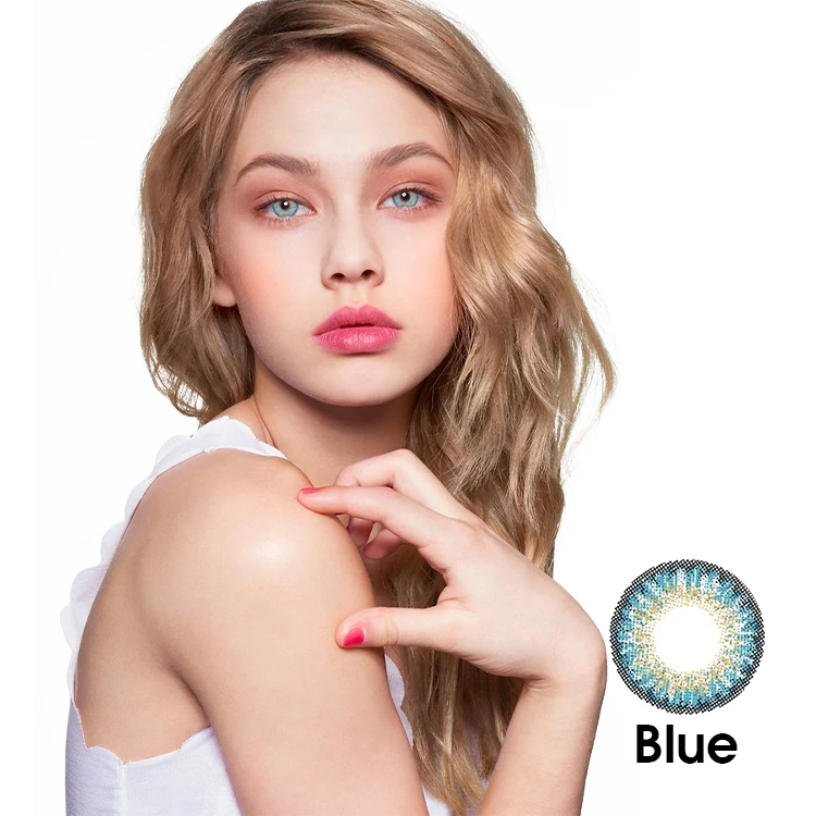 HOT fresh  3 tone colored eye contact lens soft yearly cosmetic wholesale china cheap color contact lenses