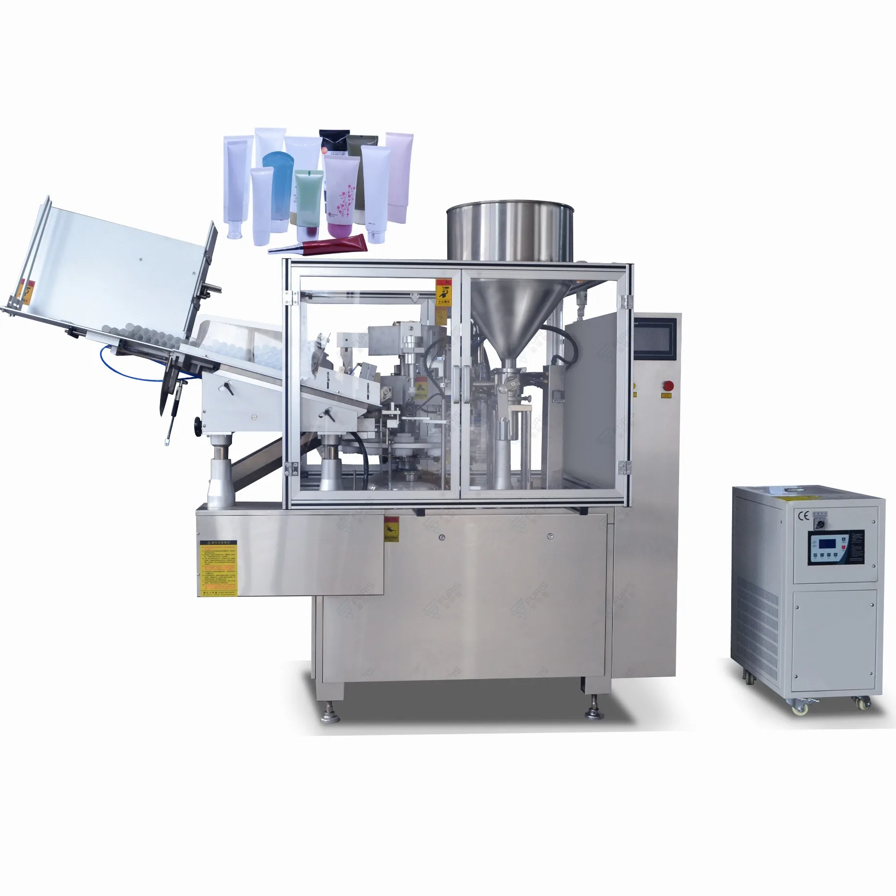 China High Speed Semi Full Automatic Cream Lotion Soft Alu Plastic Tube Filling And Sealing Machine Capacity 80 pcs per min near