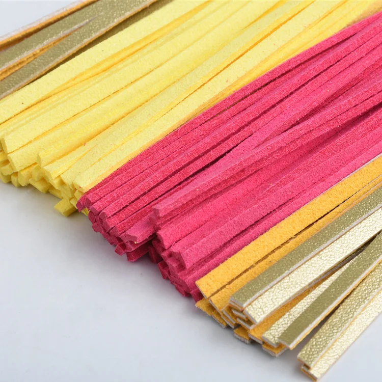 Customized Colourful Microfiber Leather Tassel Fringe For Clothing Accessories Keychain Handbag