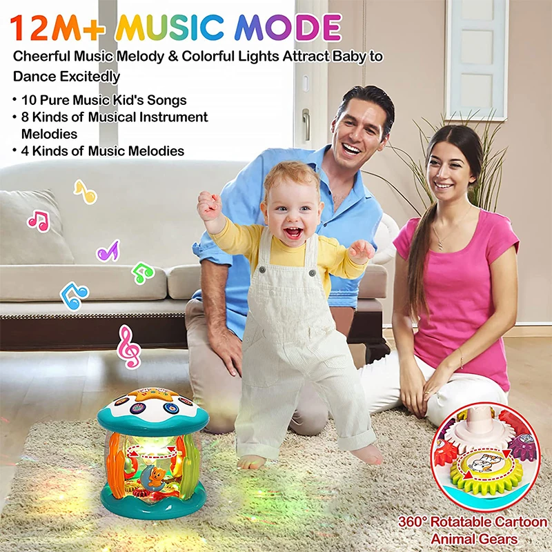 Infant Babies Ocean Rotating Light Up Musical Learning Toys Early Educational Toys for Toddlers 12-18 Months