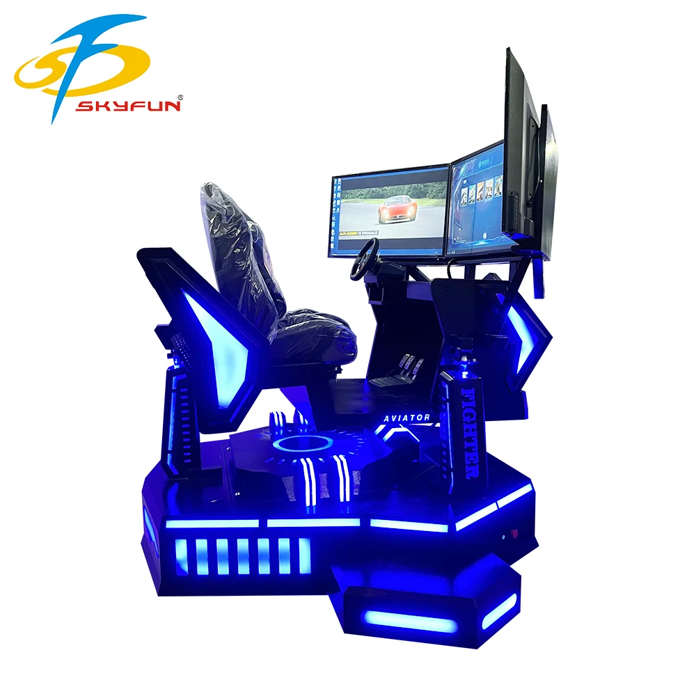 Factory Price Amusement Park VR 3 Screen Car Driving Racing Game Simulator With 6 Dof Movement